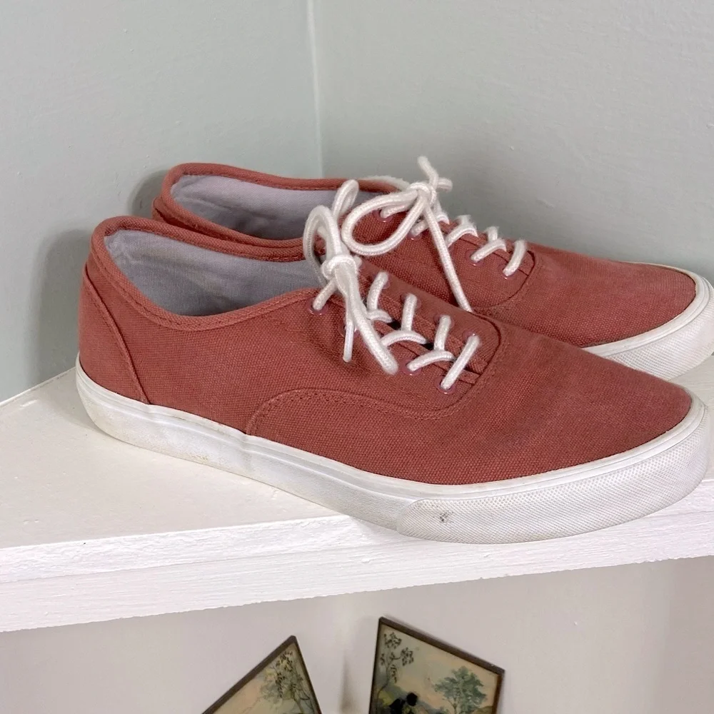 3/$9 Mens Size 8 Old Navy Rust Copper Canvas Sneakers Deck Boat Shoes